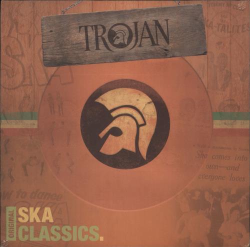 Trojan Records Ska Classics vinyl sleeve featuring the iconic Trojan helmet logo - the sound that defined the skinhead movement